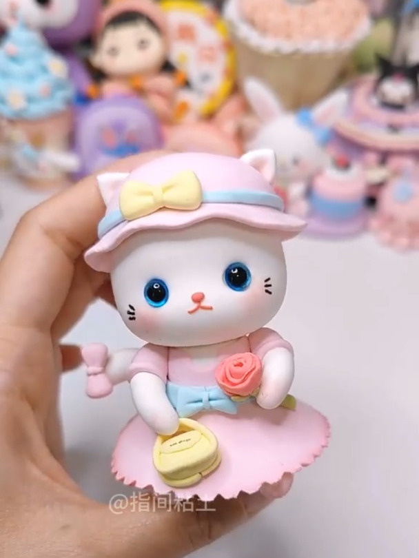 闺蜜让我捏小猫,好的,收到!超轻粘土 粘土教程 小猫 粘土