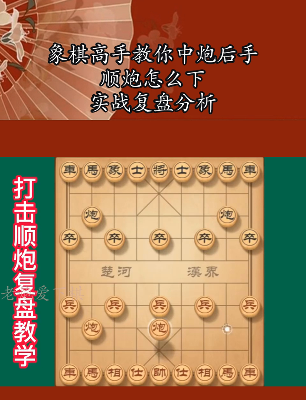 象棋高手教你中炮后手顺炮怎么下,实战复盘分析