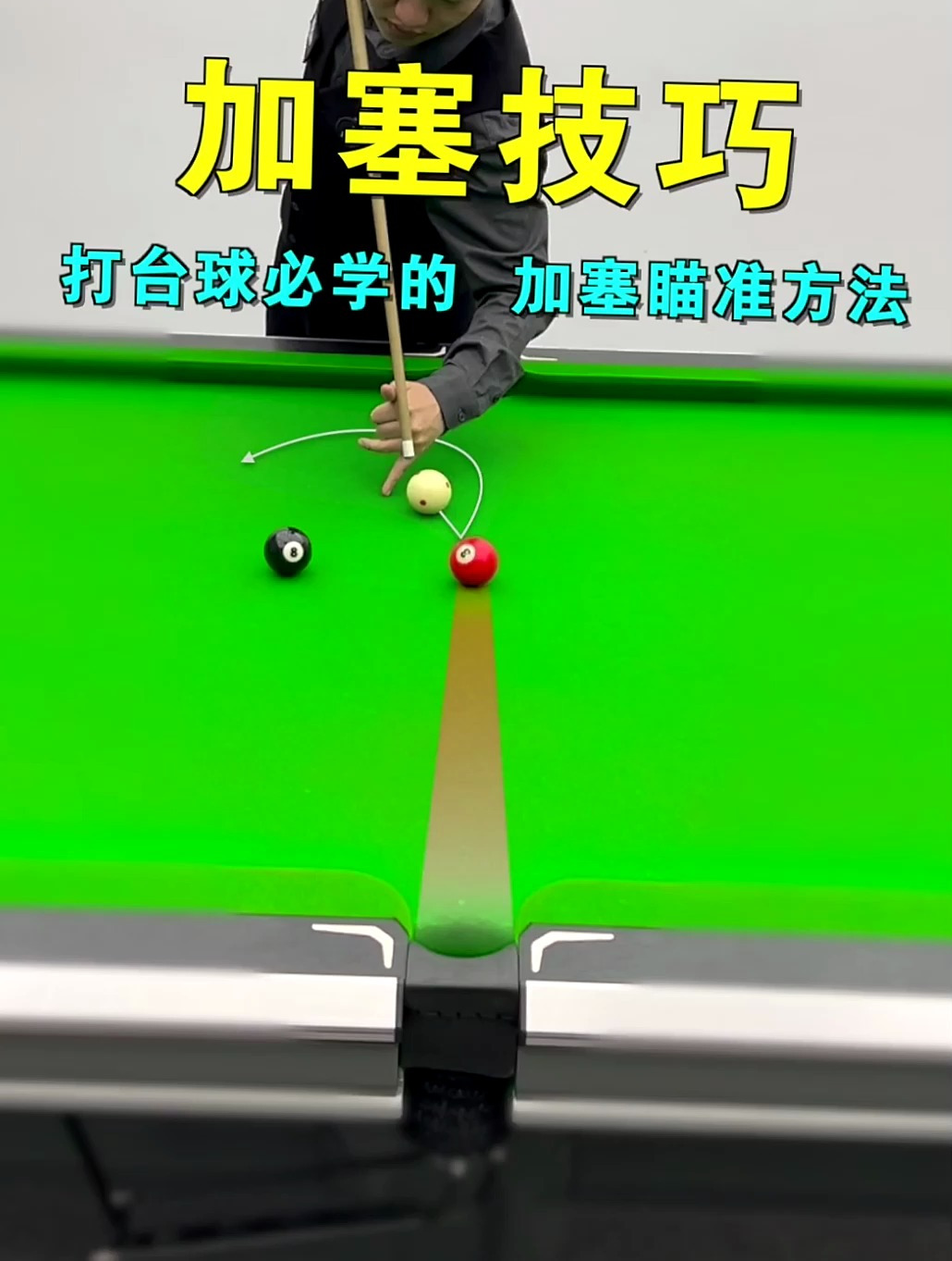 你正确的加塞瞄准原理&常识,让你的母球轻松走位-度小视