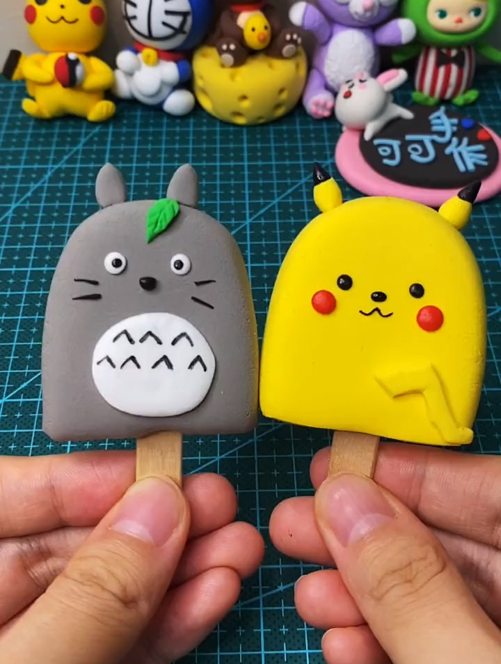 卡通冰棍,这么可爱谁舍得吃呀!黏土手工-度小视