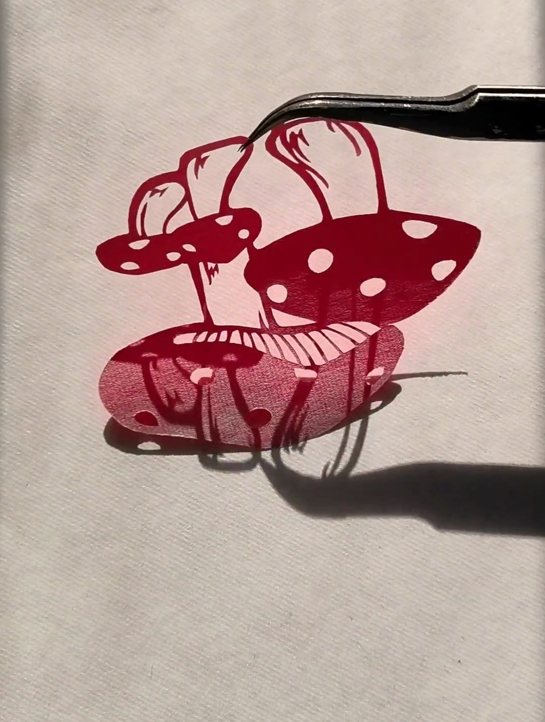 影子 剪纸的影子 剪纸艺术 蘑菇