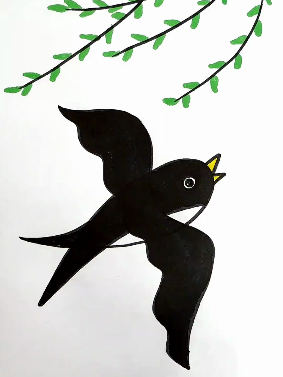 小燕子还可以这样画,简简单单一看就会