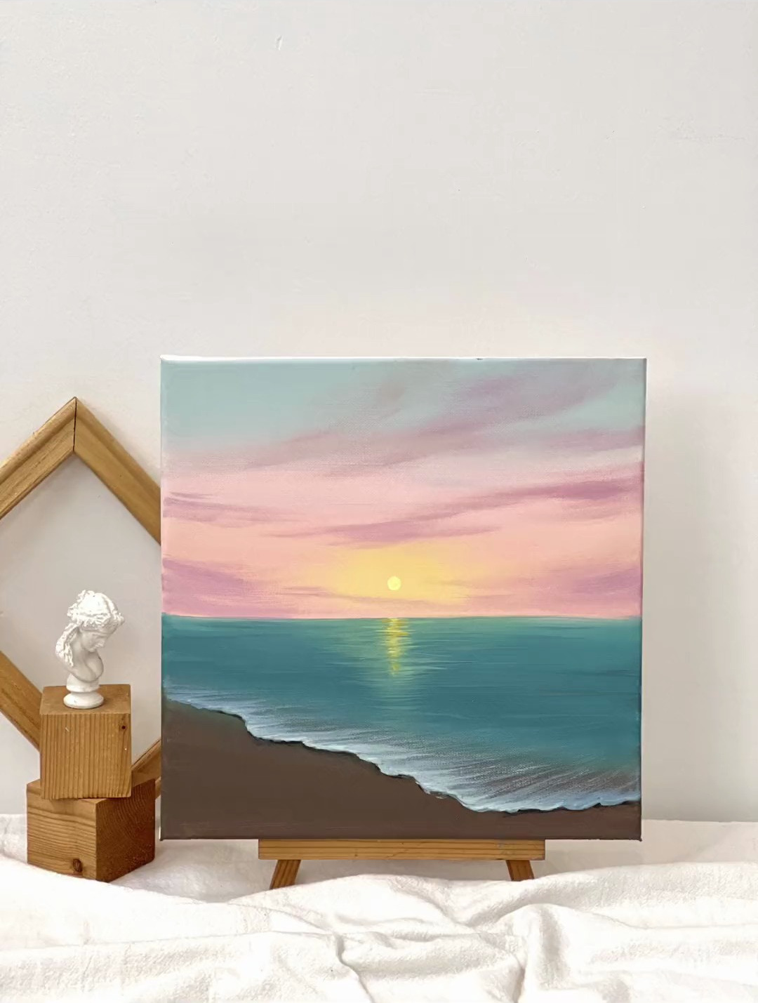 海滩系列 丙烯画 零基础学画画-度小视