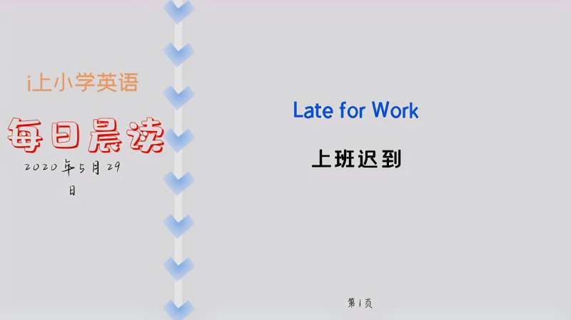 慢速英语每日一读:Late for Work上班迟到(1),教育,在线教育,好看视频