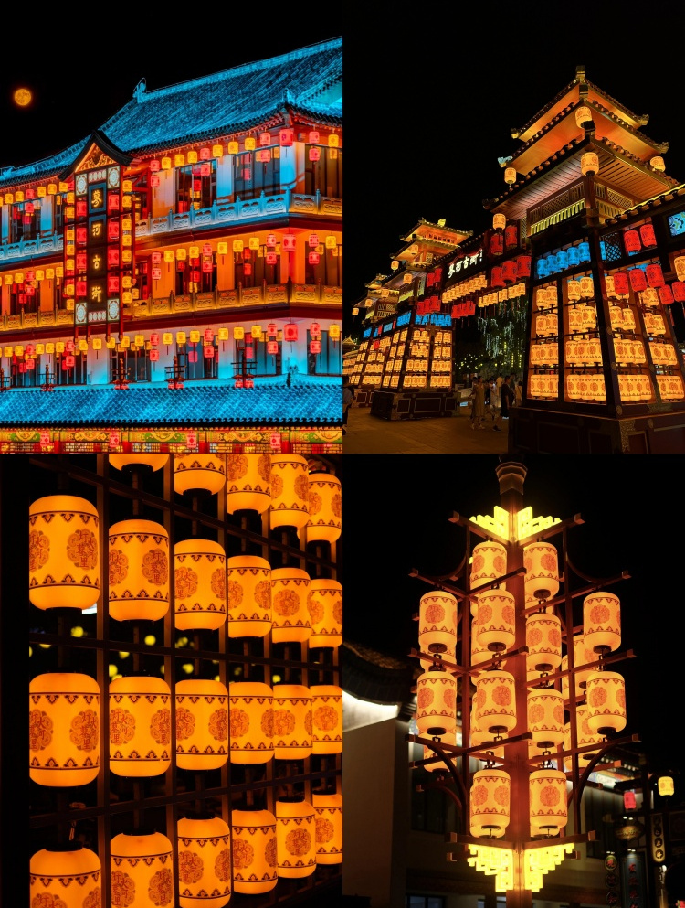 曲阜蓼河古街不夜城文旅灯笼亮化古风灯笼,灯火璀璨非常漂亮!