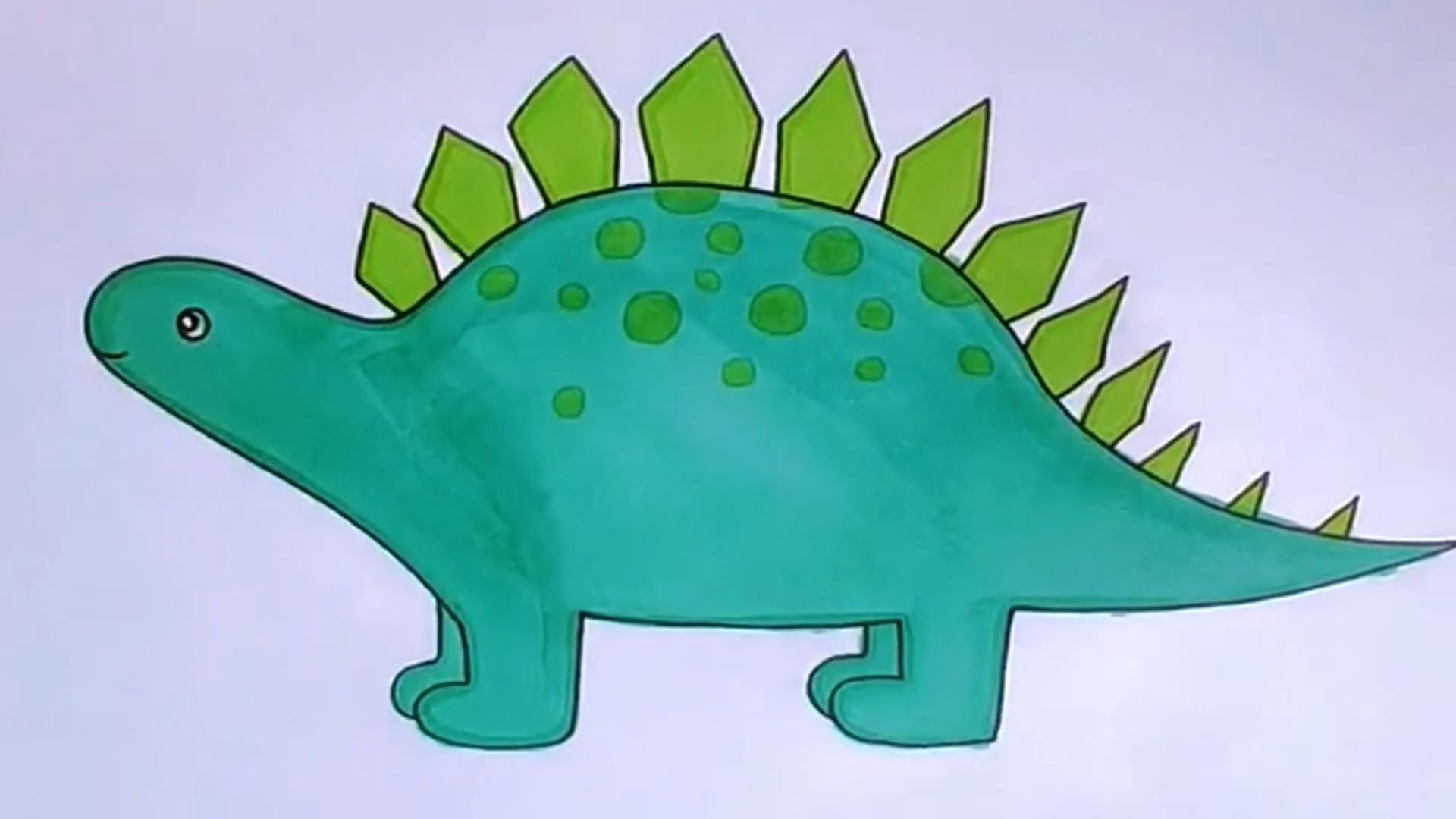 跟孩子一起试试手掌画吧 用手掌画一只可爱的恐龙宝宝-度小视