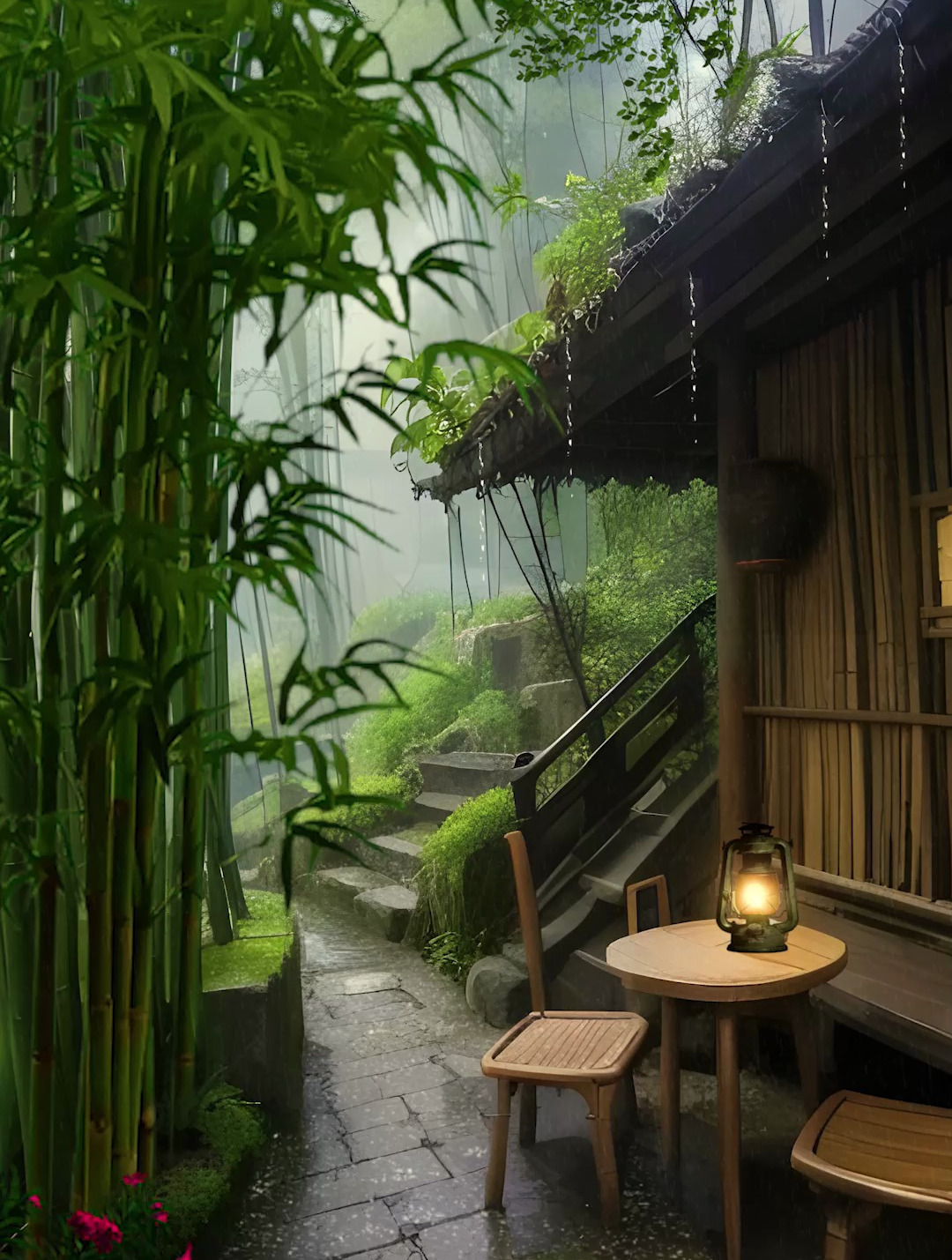 待我了无牵挂从此归隐天涯竹林草屋为家远离尘世繁华