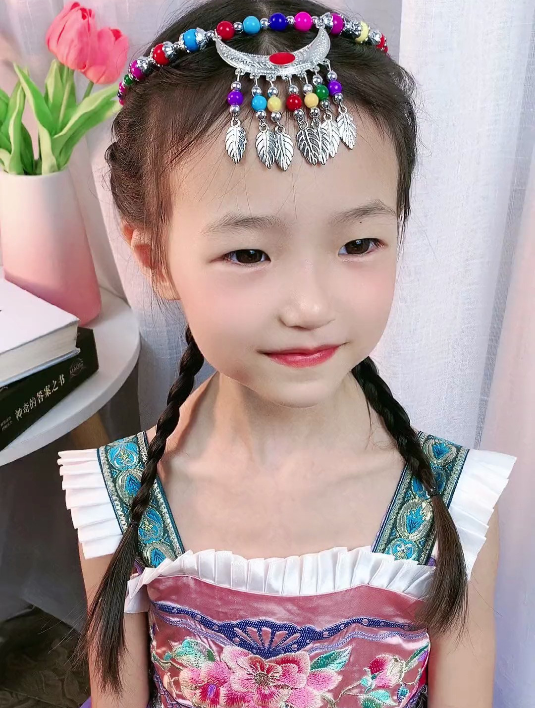 儿童苗疆少女风发型教程来啦快给女儿试试啦拍照很出片哦