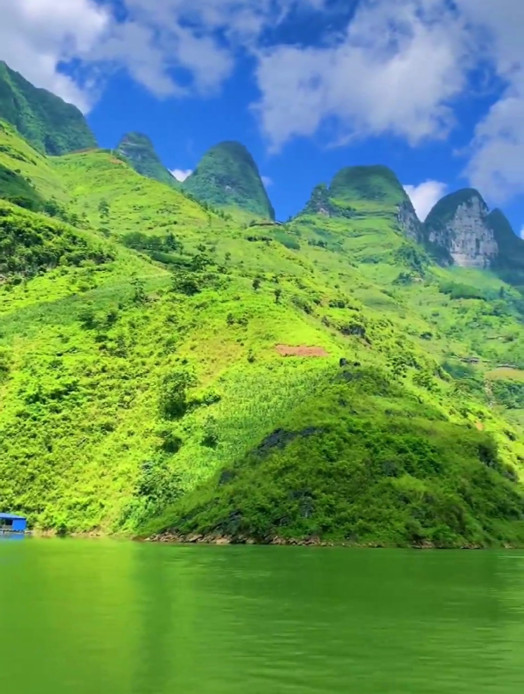 山水环绕的场景,一片绿意盎然的景象,美丽的大自然风光