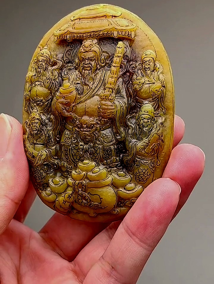 大马坎满黄五路财神齐聚翡翠特色挂件