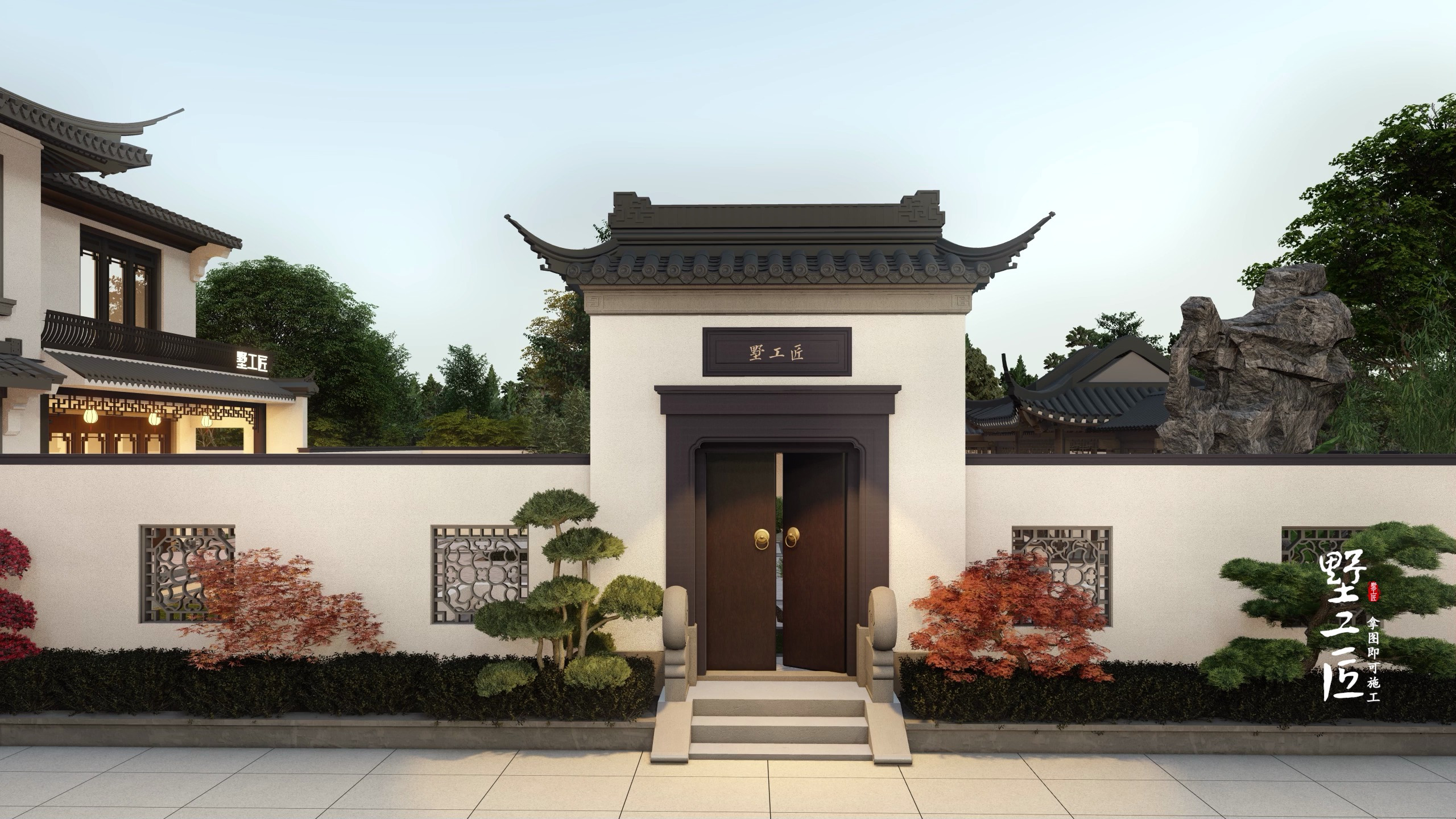 12米×12米中式二层别墅徽派风格,方正户型这个设计太喜欢了~