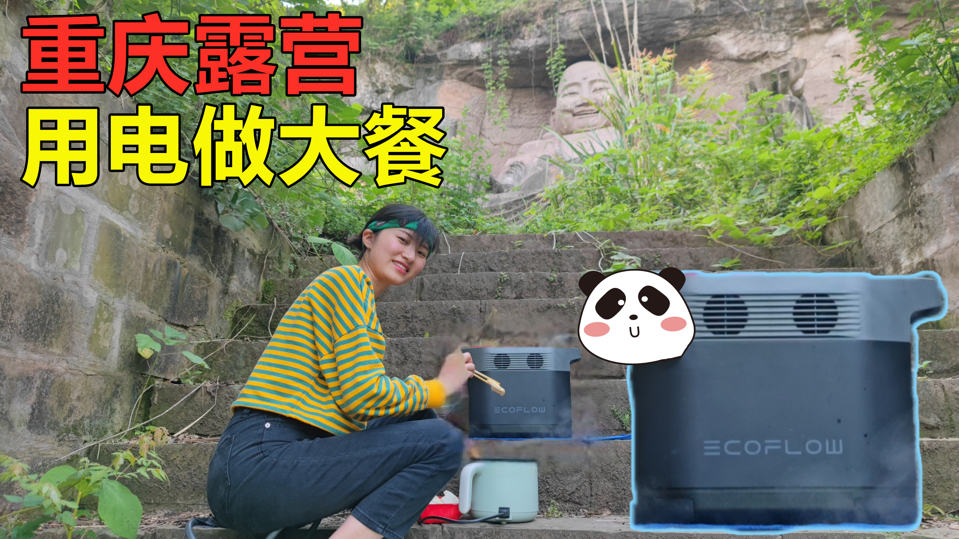 自驾重庆荒山露营,用正浩户外电源煎豆腐,竟有动物主动送食材