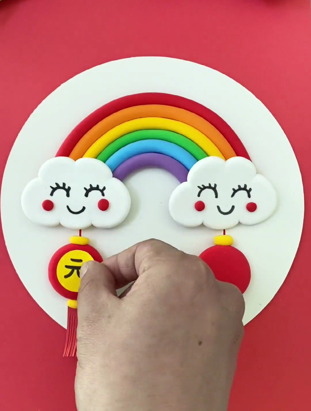 黏土做漂亮的彩虹元旦小手工-度小视