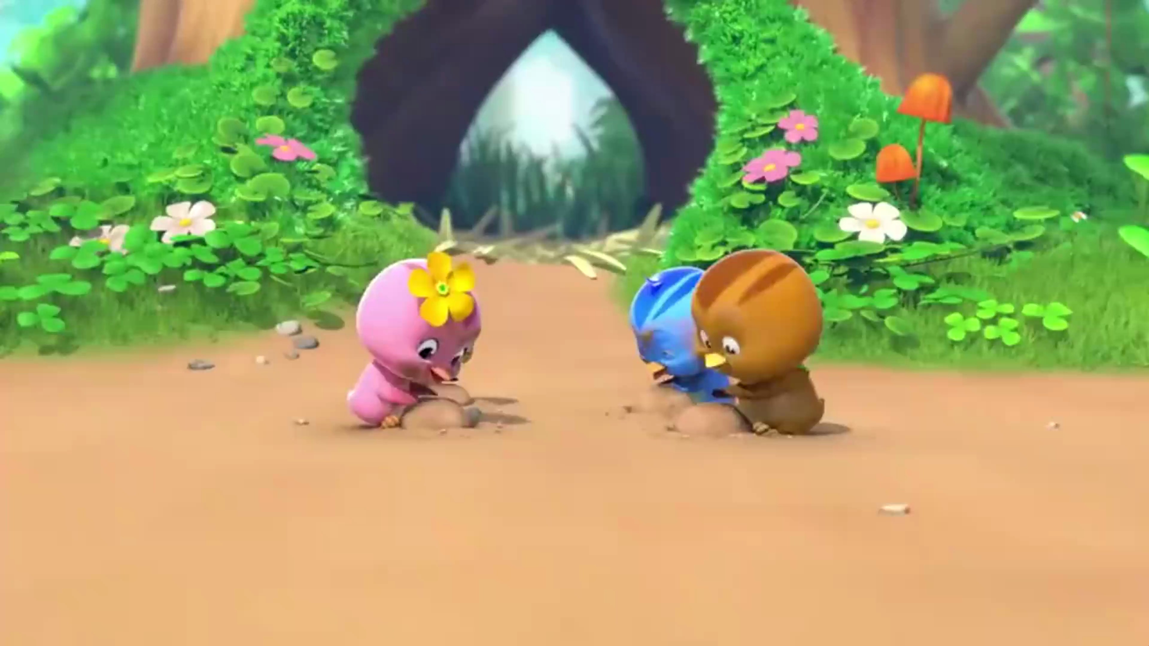 萌鸡小队:还是朵朵有审美,干什么都插一朵花,这样土堆才好看