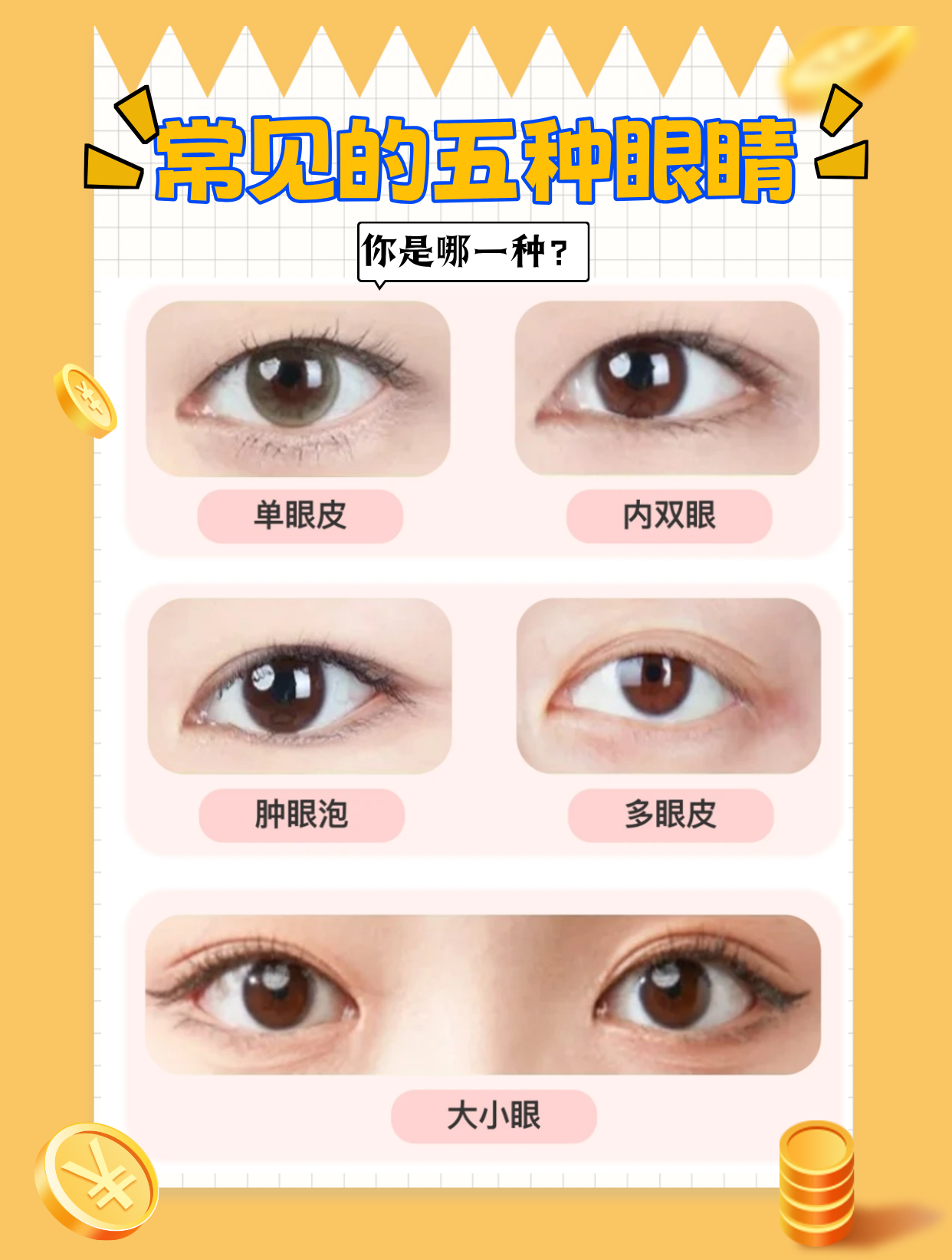 常见的五种眼睛类型!快来看看你属于哪一种?