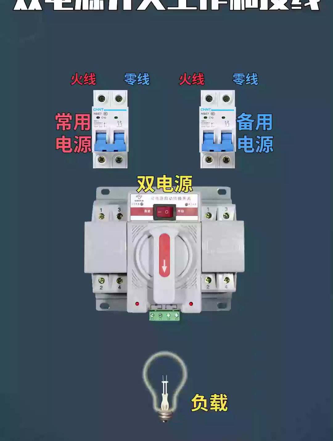 双电源开关二次接线图图片