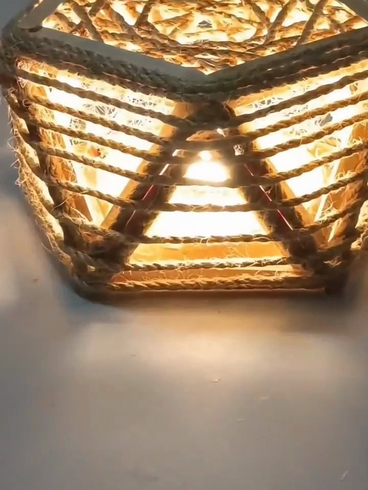 麻绳diy手工小夜灯制作教程,氛围拉满的小夜灯,动手试试吧!