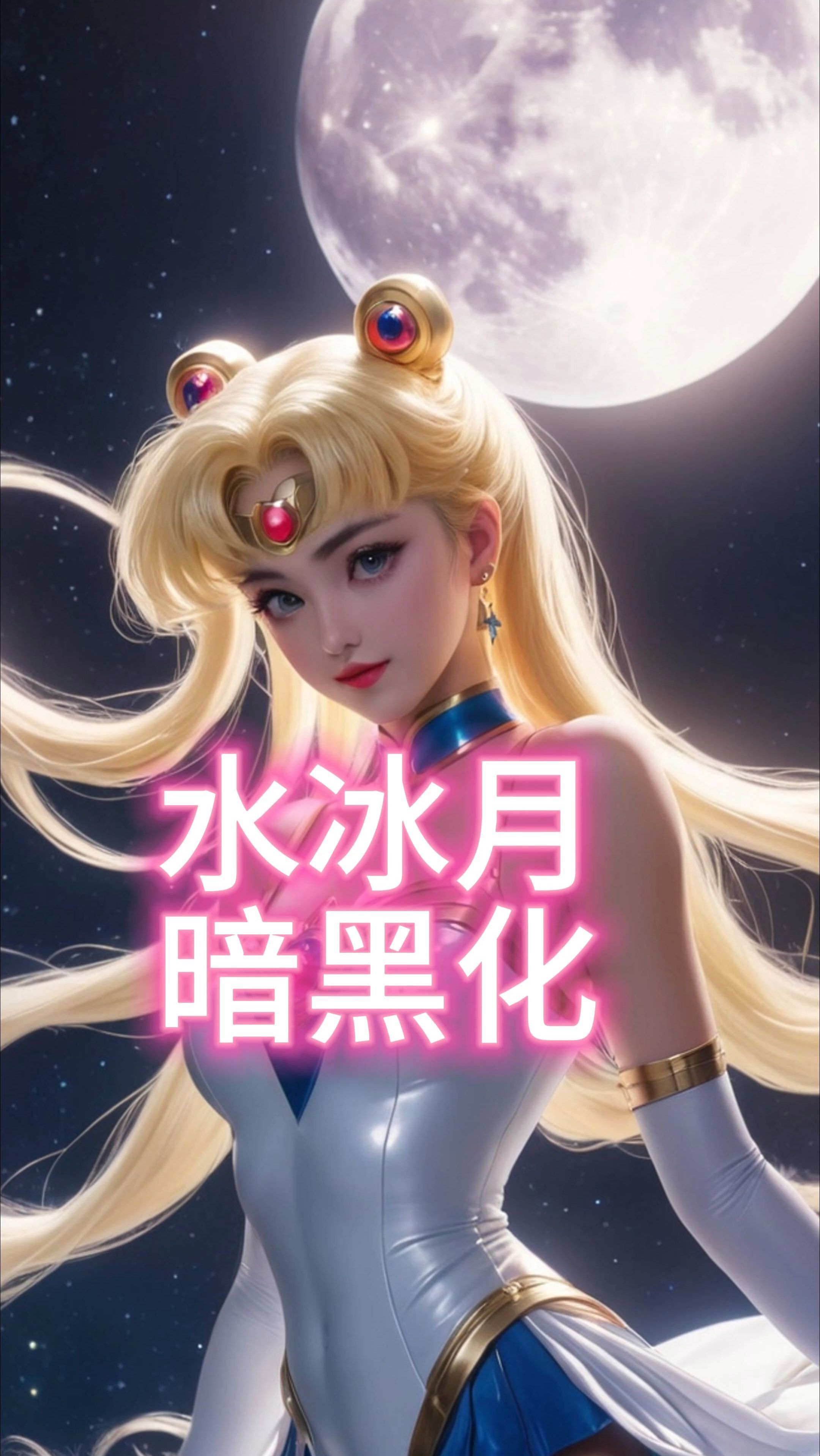 美少女战士之水冰月变身暗黑版 ai原创画