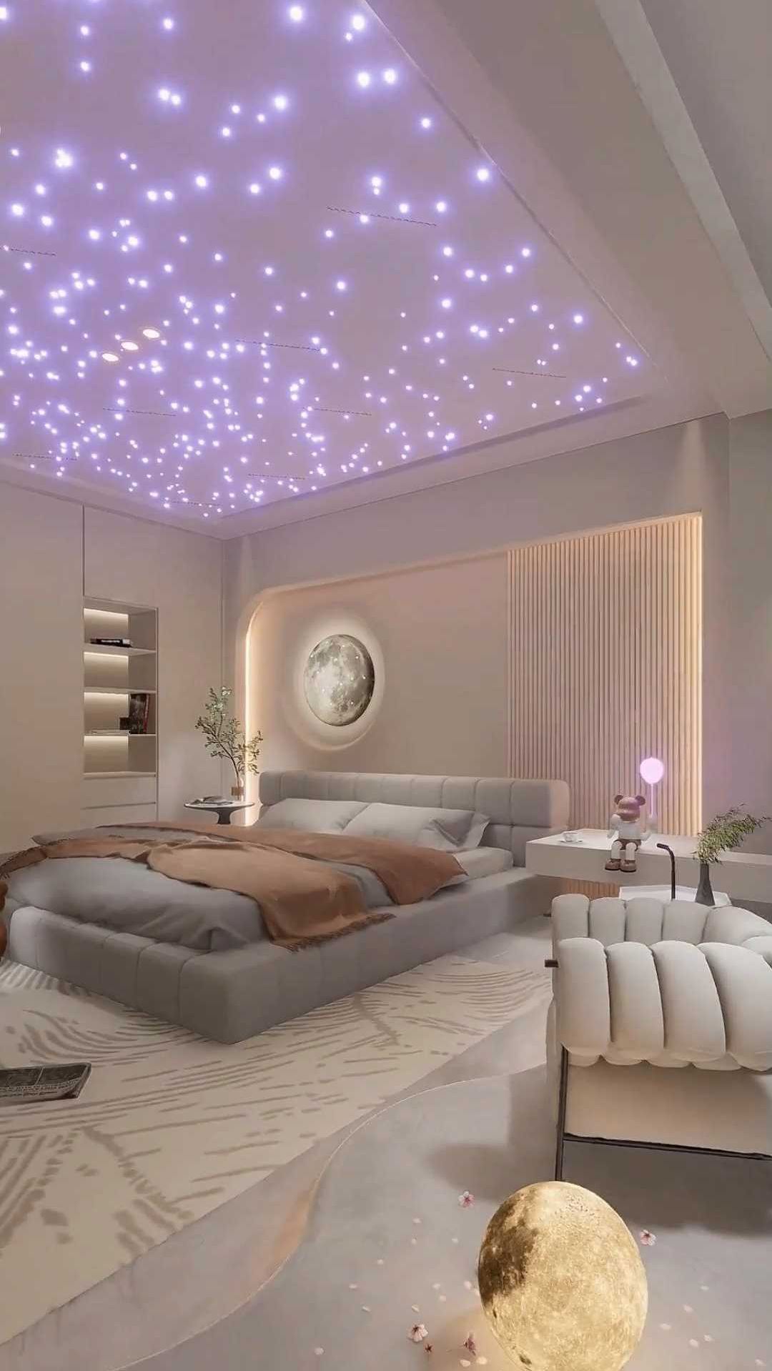 现代简约星空卧室装修设计,酷到出圈