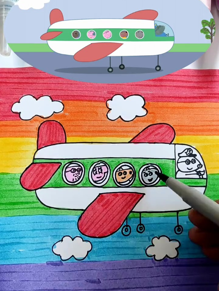 简笔画小猪佩奇 画画 动画片 动画 简笔画