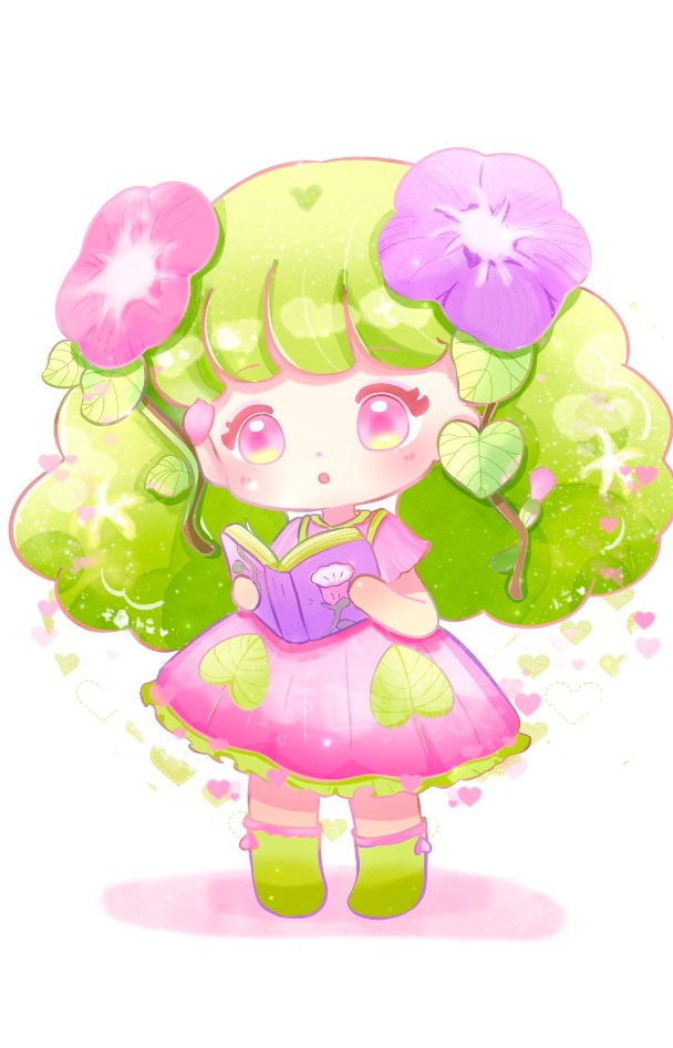 花朵拟人简笔画,牵牛花公主超可爱卡通画,q版公主人物简笔画-度小视