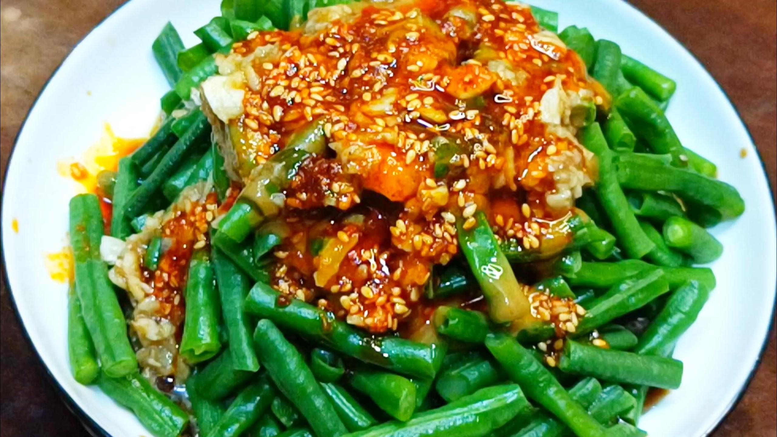 夏季必备开胃小凉菜,芝麻酱拌豆角