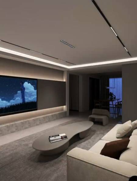 意大利capara智能家居客厅灯光设计案例-度小视