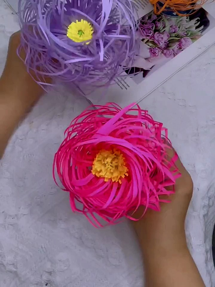 多彩的菊花,折纸教学