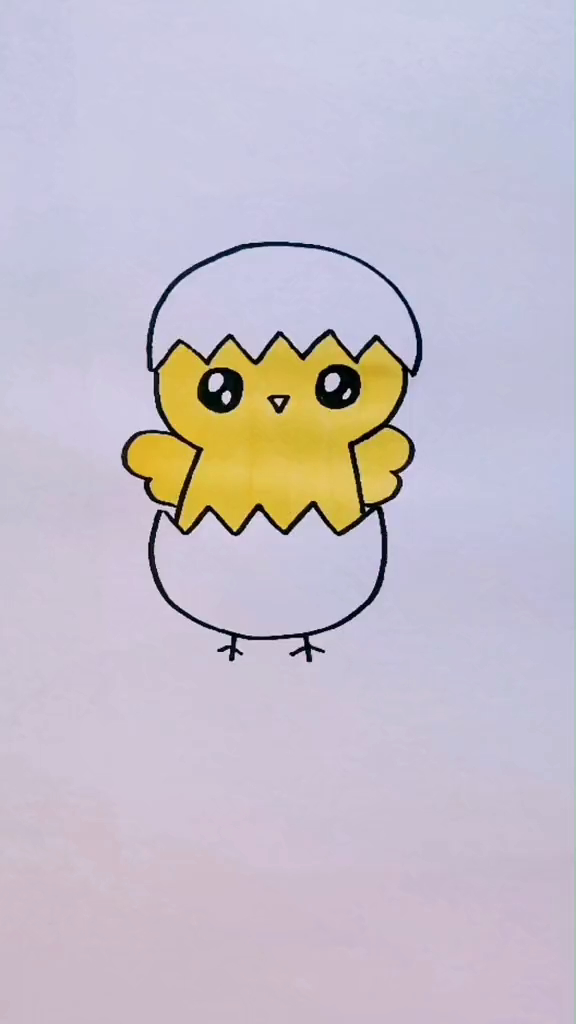 刚出壳的小鸡 儿童简笔画 零基础学画画-度小视
