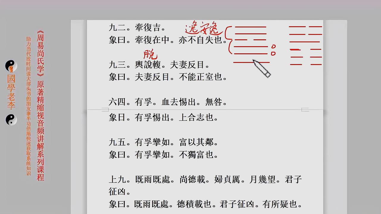 风天小畜卦九三爻为什么说夫妻反目呢看看象数易大家如何诠释