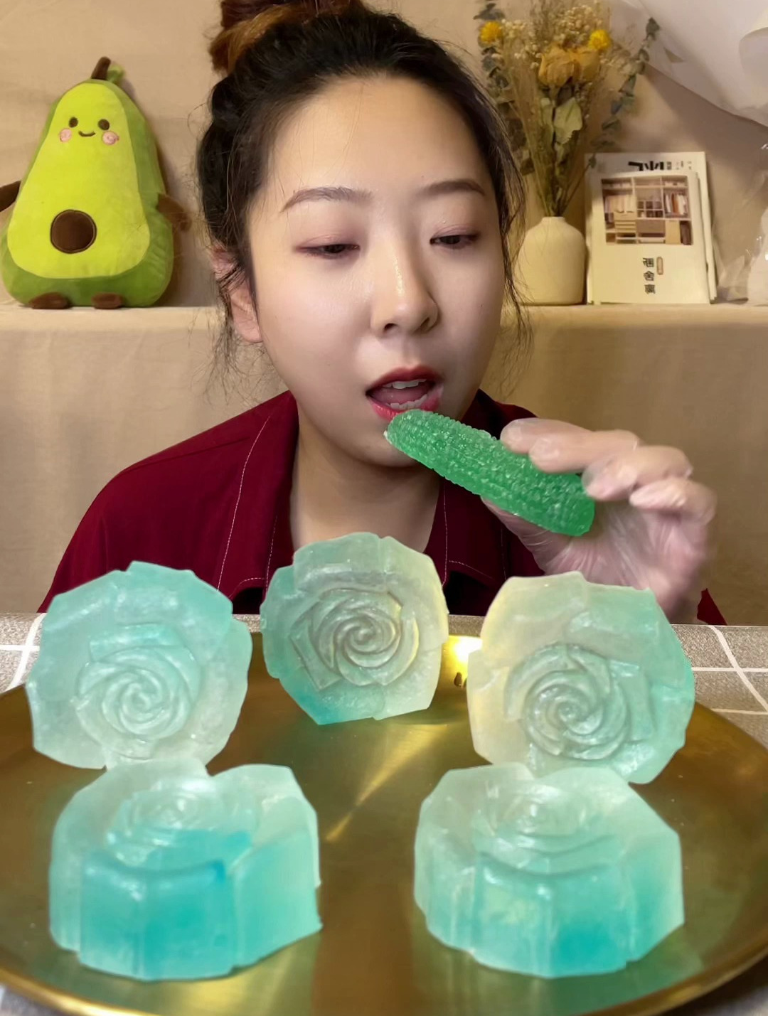 外脆里嫩哦 声控吃播 琥珀糖 美食