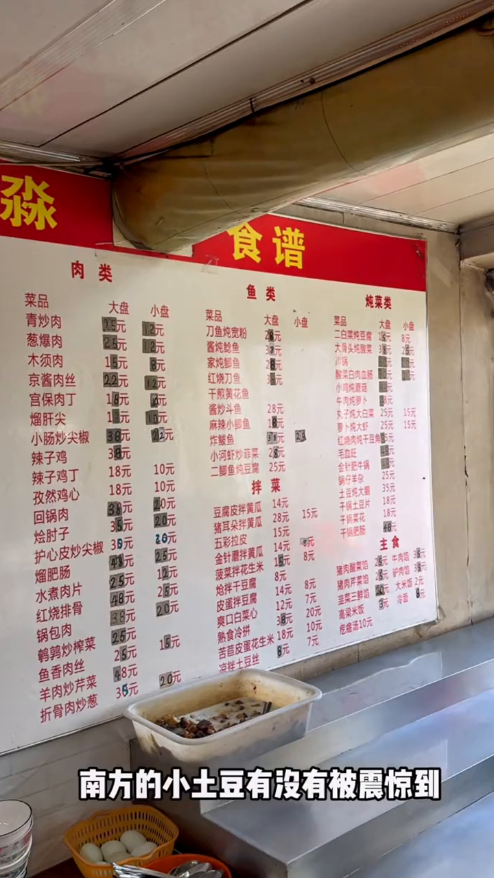 东北小饭馆一百元八个人点了七荤两素九个菜吃到撑!