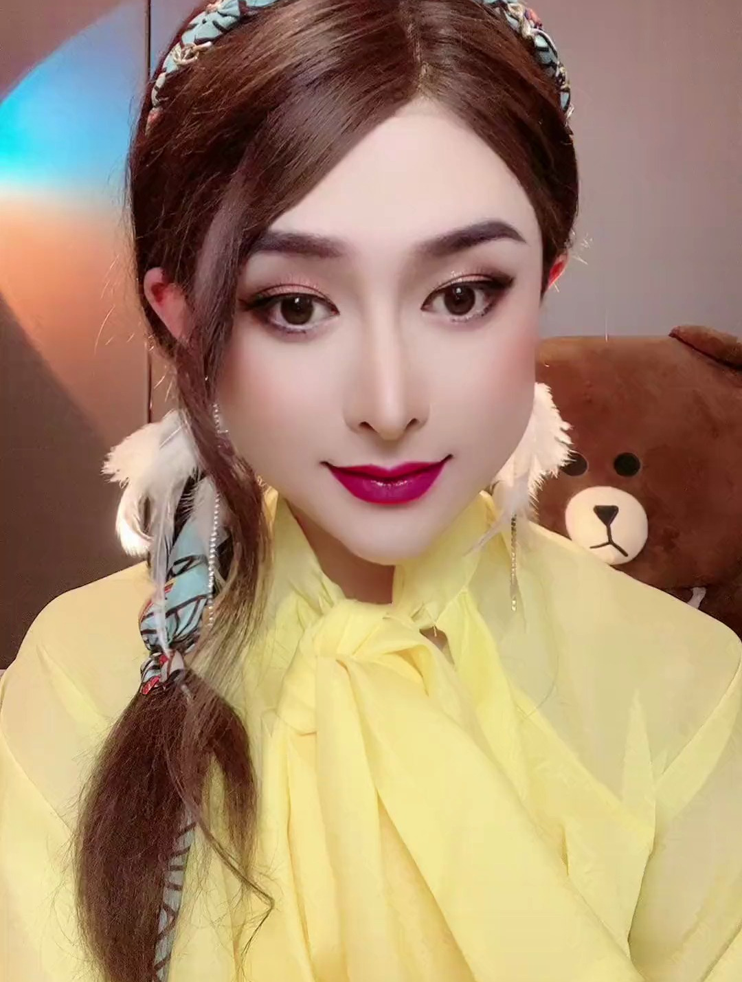 今天这个造型美不美,男扮女装 反串-度小视