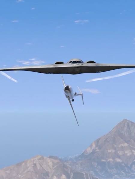 b2轰炸机撞击民航大飞机,双双坠毁-度小视