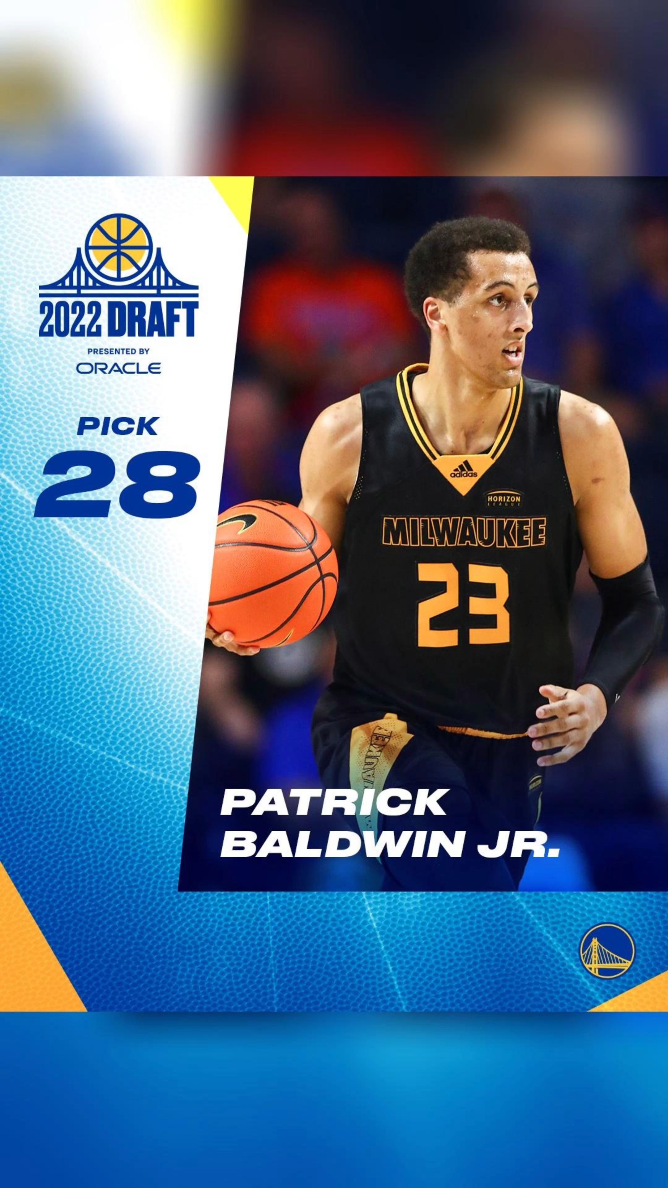 勇士28号签新秀帕特里克-鲍德温二世