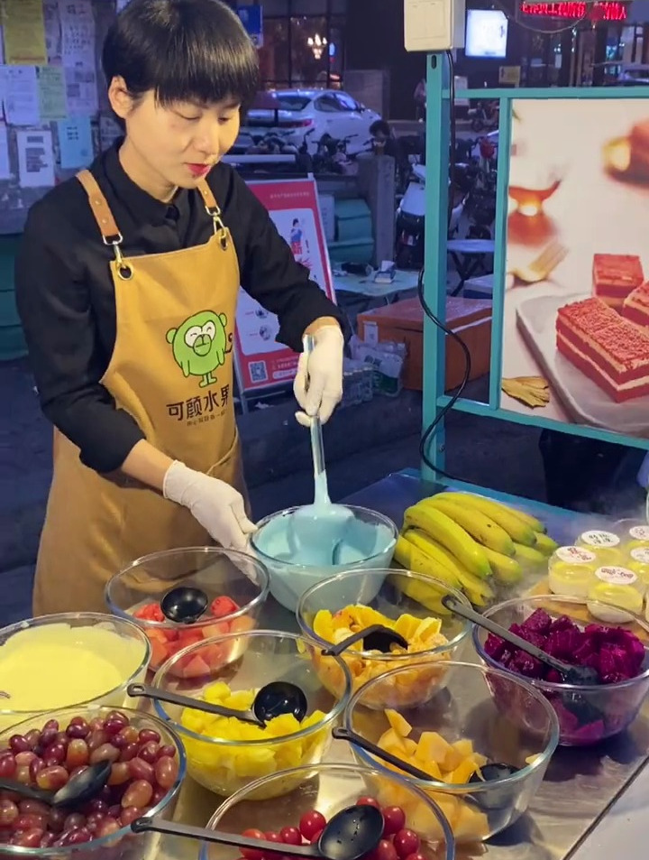 水果捞技术,操作简单,一辆小推车就可以摆摊,可摆摊可开店-度小视