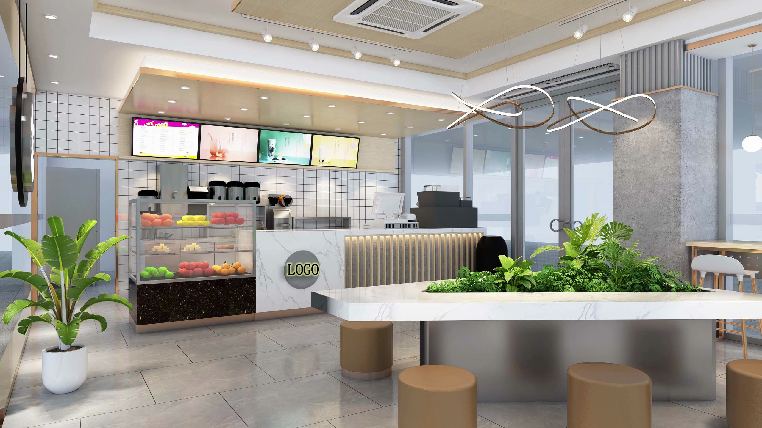 深圳奶茶店饮品店装修设计案例分享,愉悦休闲的空间
