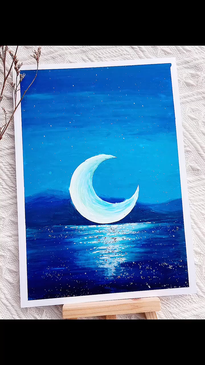 油画棒视频教你十分钟画月亮(教程)