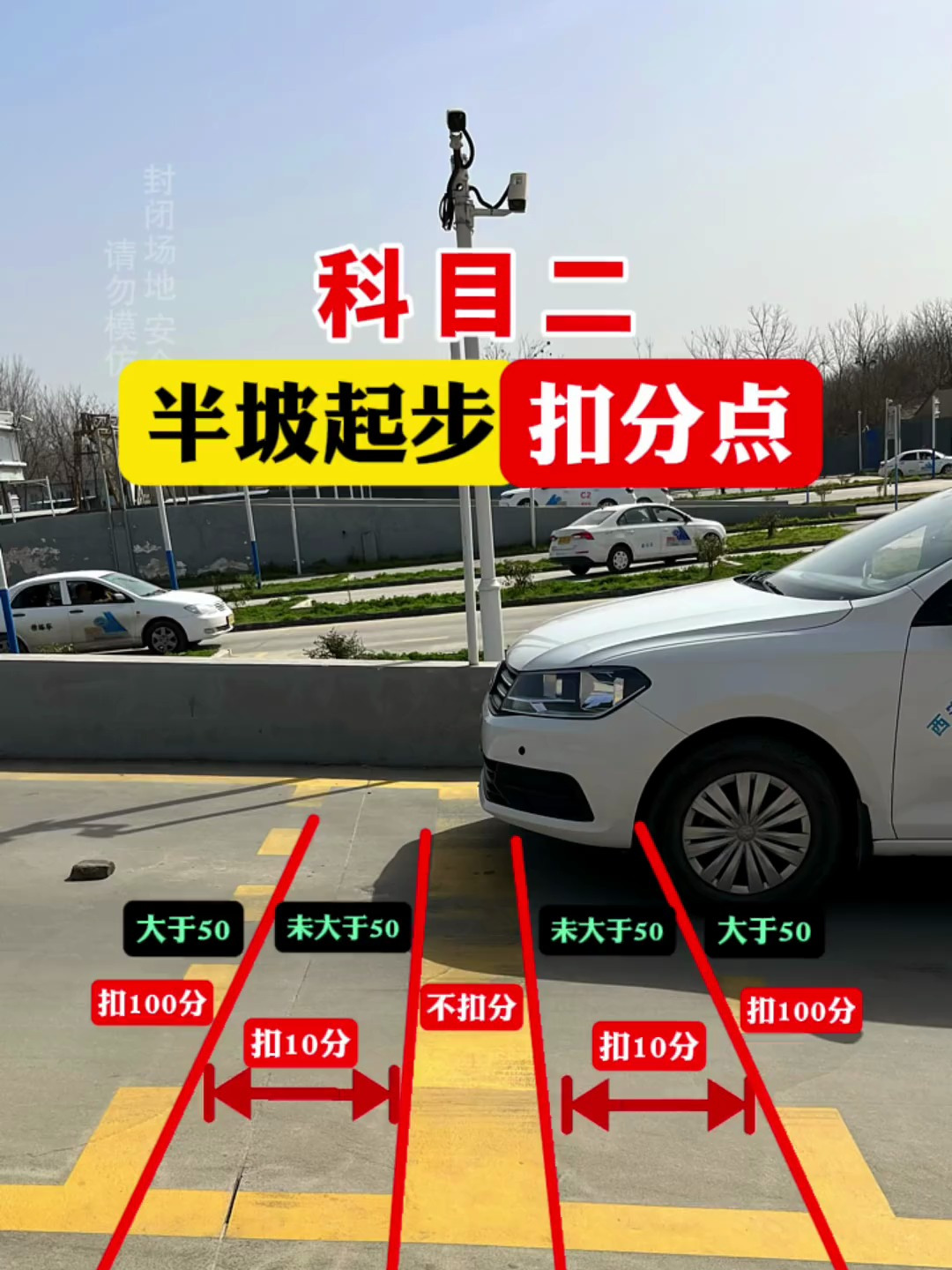 科目二半坡起步扣分点步