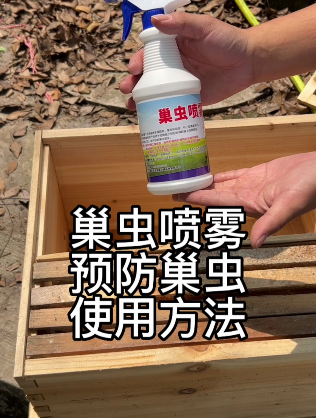 养蜂小伙教你如何在养有蜜蜂的蜂箱内使用巢虫喷雾预防巢虫上脾