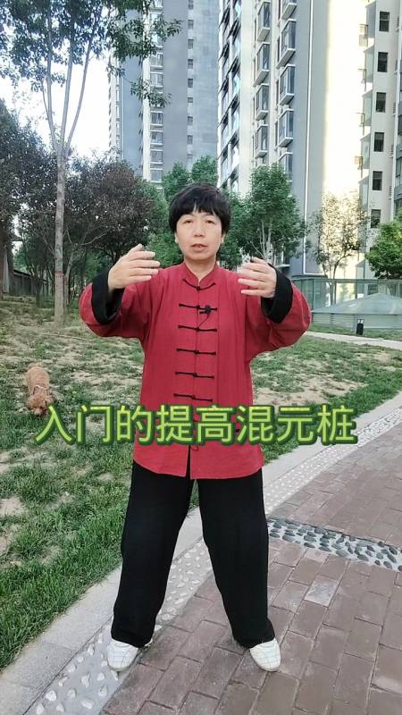 混元桩是练太极拳必修的一式桩功每天站一站充满浑圆力