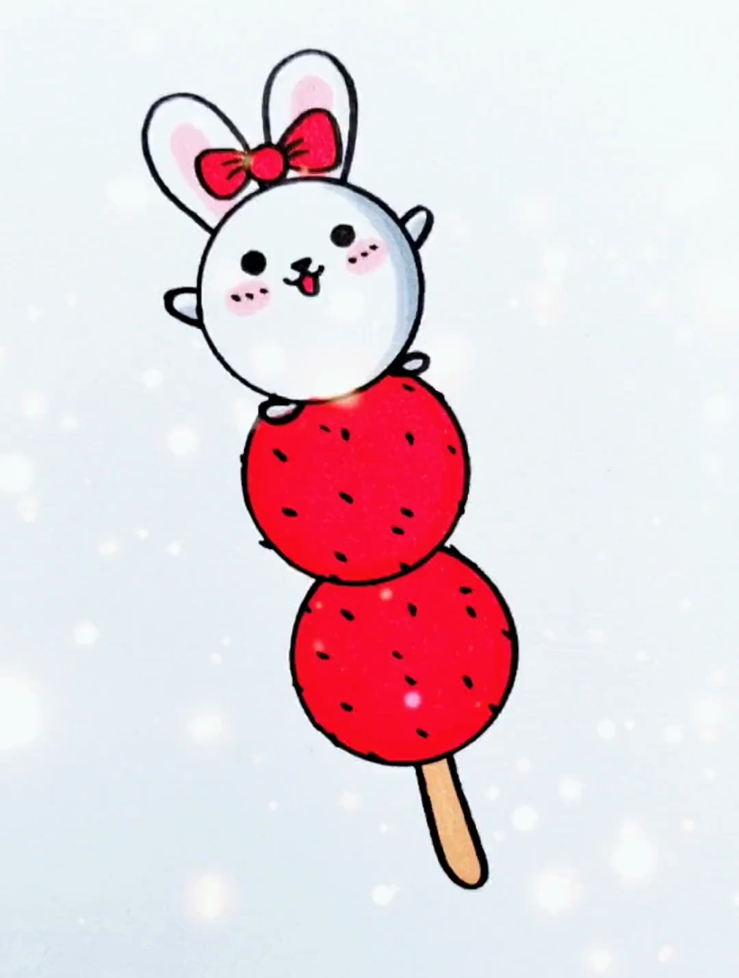 小兔子糖葫芦来啦!这样画简单又好看,你学会了吗?