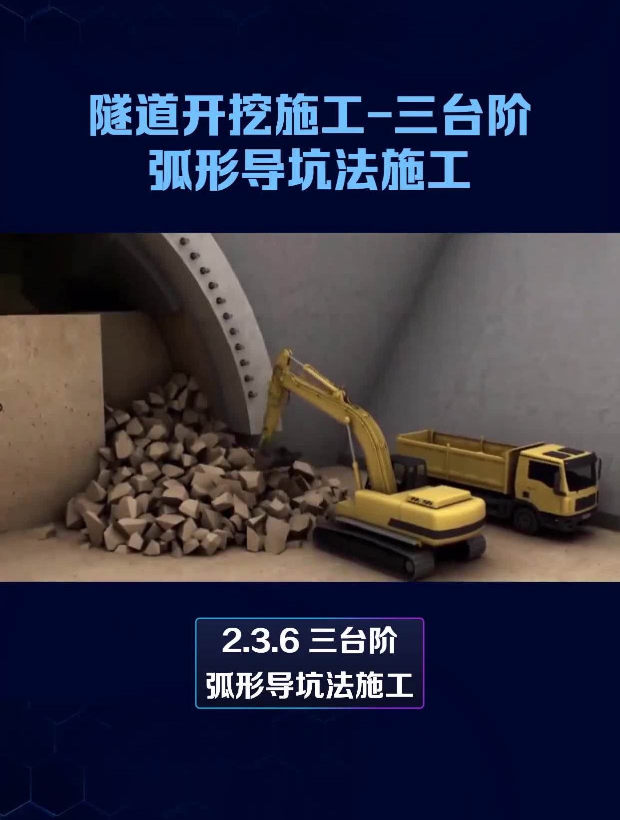 隧道开挖施工-三台阶弧形导坑法施工