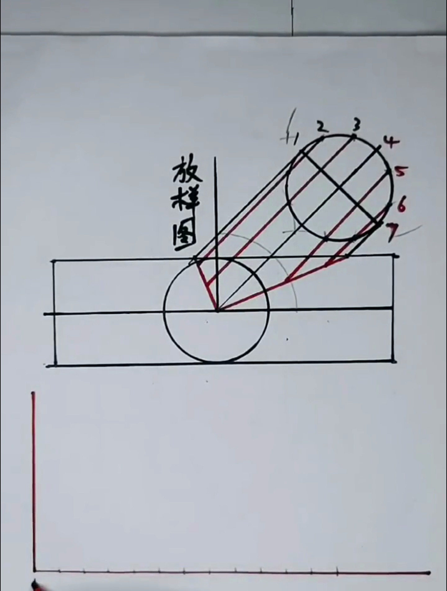 异径斜三通放样展开图图片