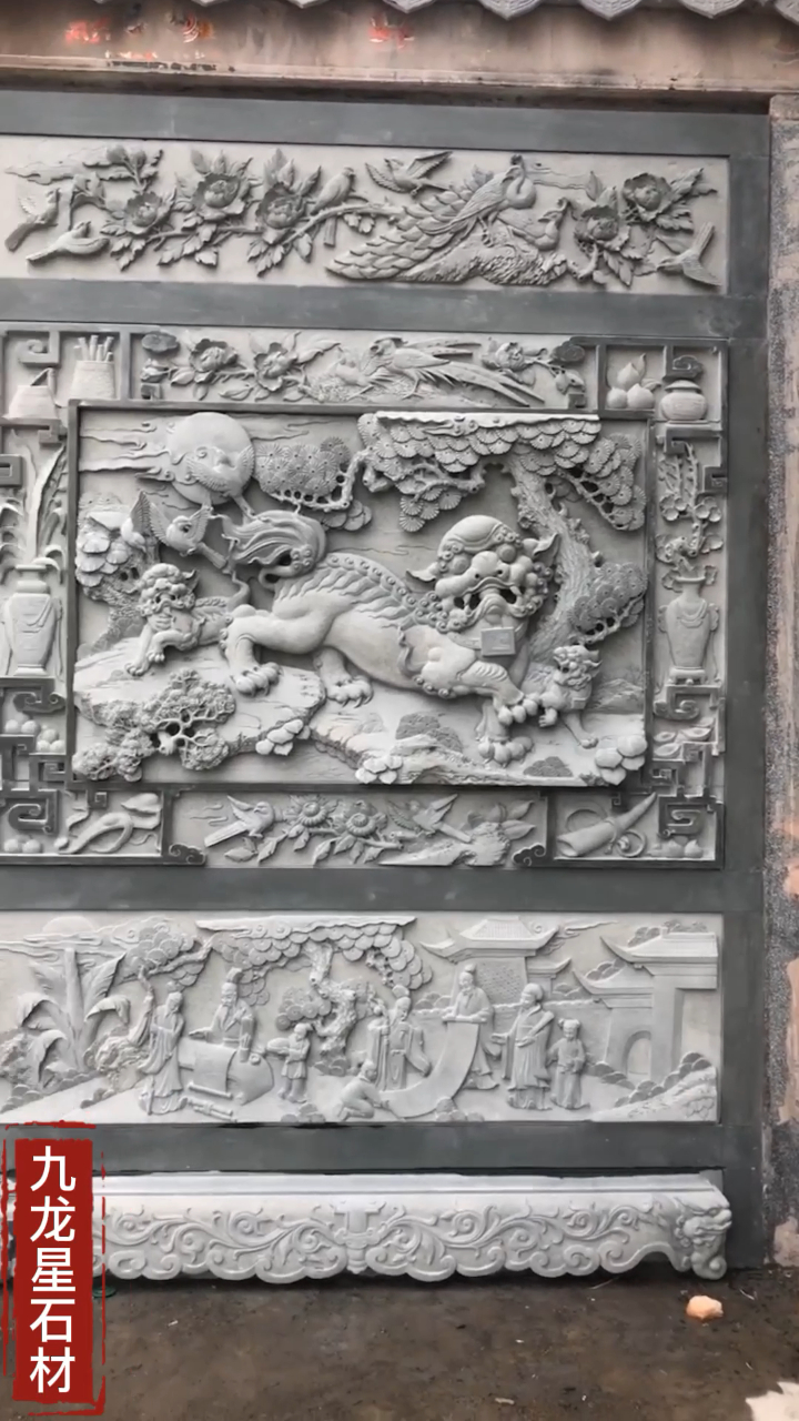 潮汕祠堂宗祠浮雕壁画山水浮雕花鸟浮雕