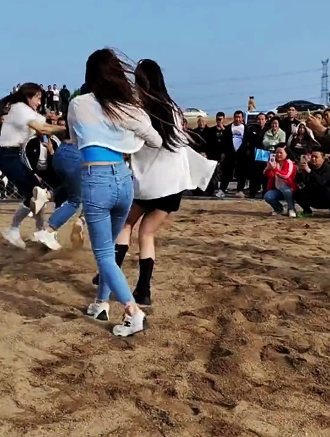 男女混合摔跤,五朵金花
