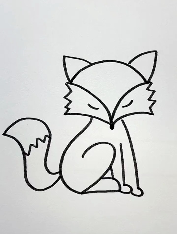 简单的狐狸画法,跟我一起画吧 一起学画画
