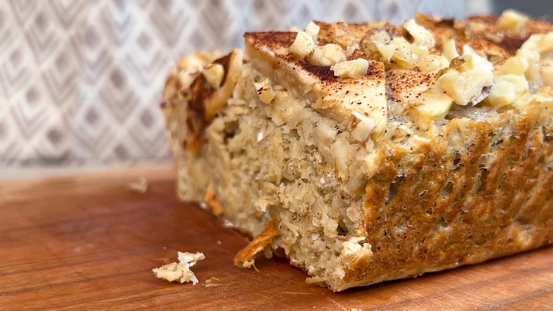 燕麦蛋糕,家里有燕麦和苹果的,一定要试试这个食谱,超好吃