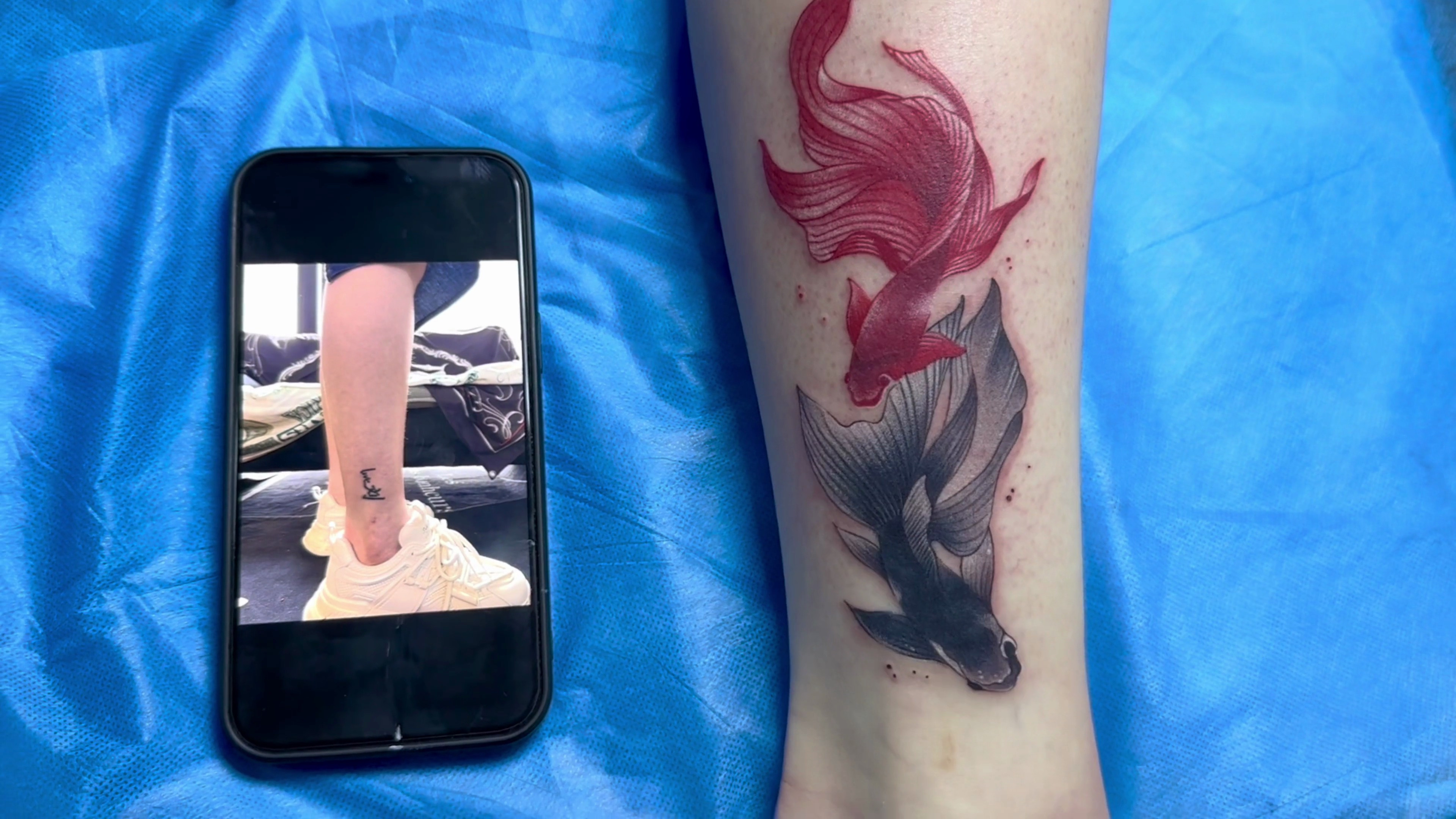 纹身师日常 tattoo 纹身遮盖 鱼纹身 成都纹身店推荐