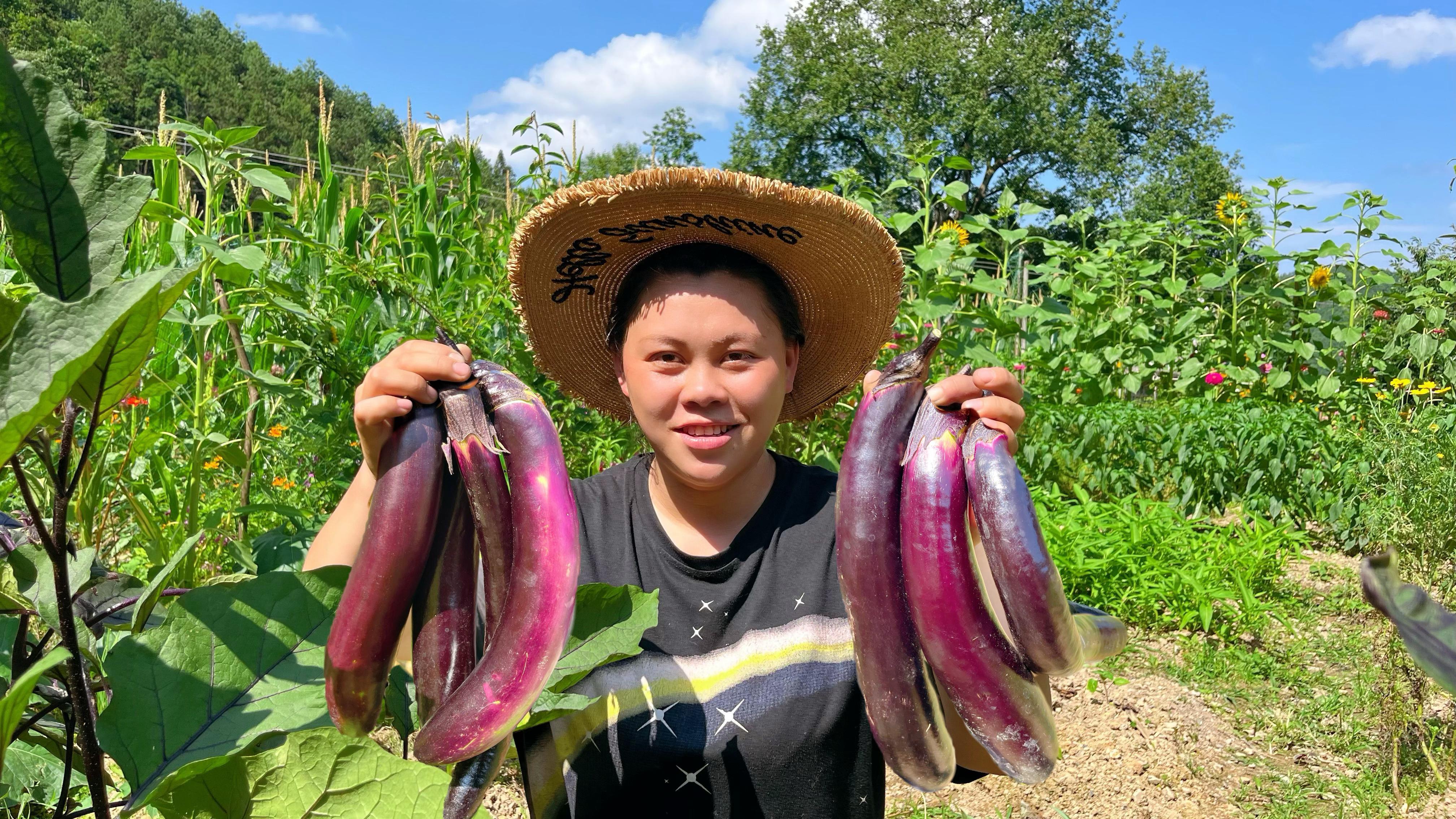 今天摘了些自己种的茄子,配着肉末小米椒一起炒,又吃两大碗饭